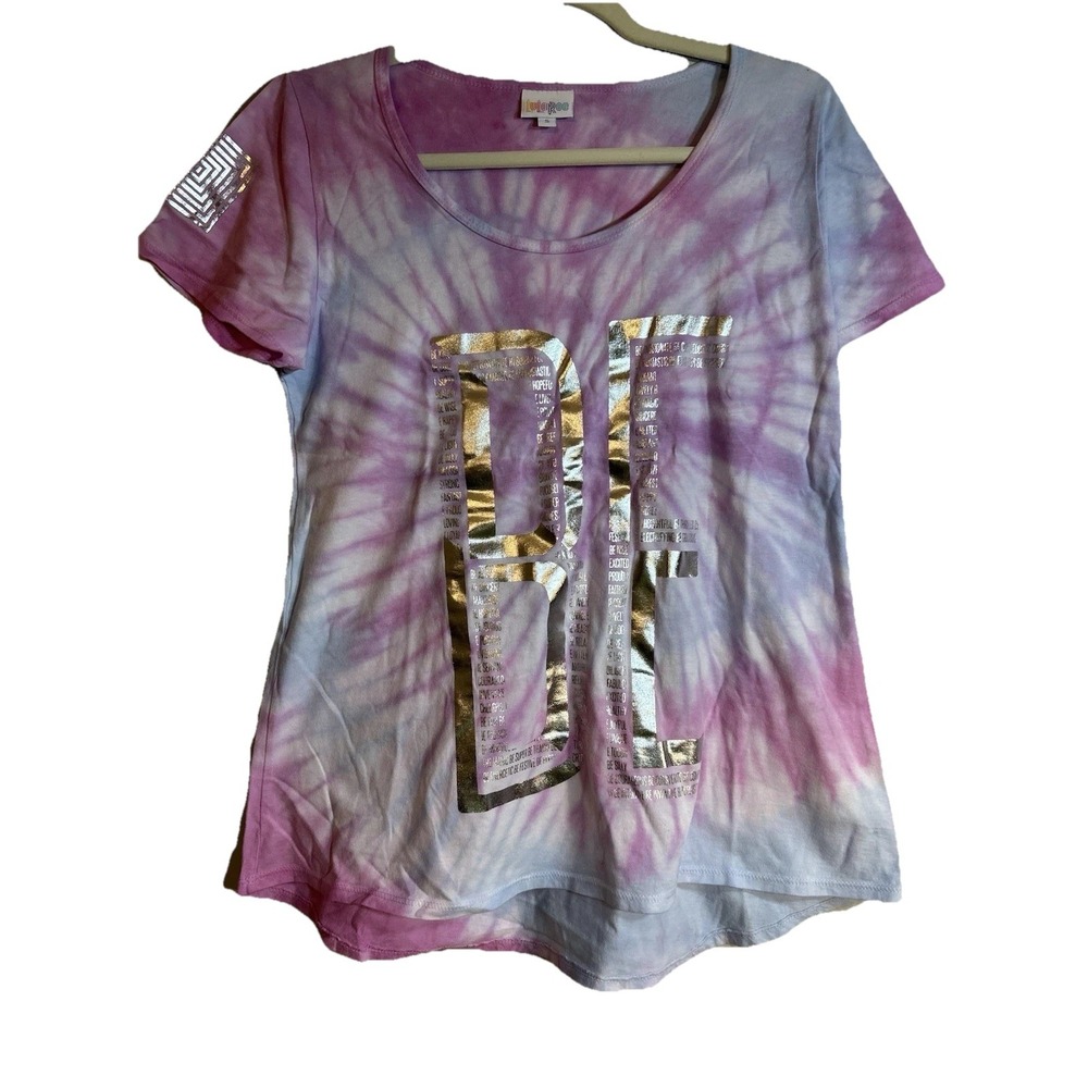 LuLaRoe Classic T-Shirt Women Short Sleeved Tie Dye Multicolor BE ME Size Small